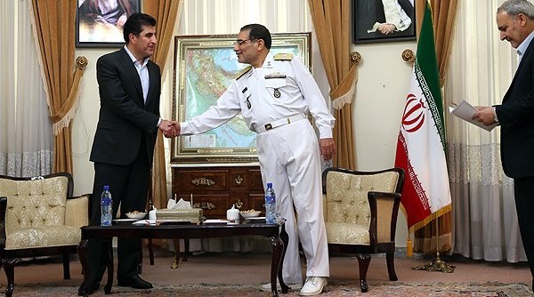 دیدار نیچروان بارزانی نخست وزیر اقلیم کردستان عراق (چپ) با شمخانی دبیر شورای عالی امنیت ملی ایران - عکس ار خبرگزاری فارس