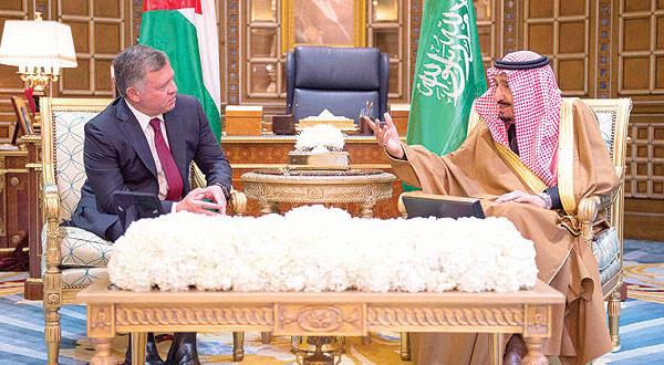 پادشاه عربستان و ملک عبدالله دوم در نشستس مذاکراتی در ریاض (واس)