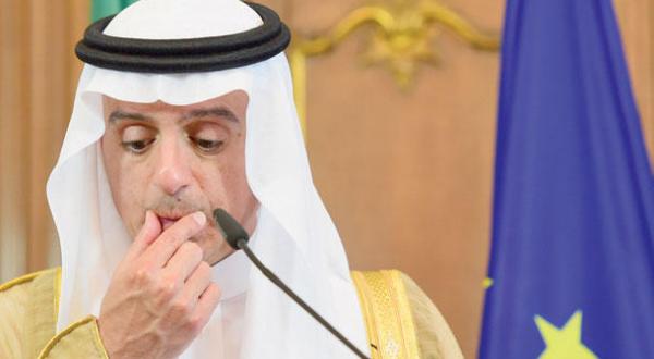 عادل الجبیر وزیر خارجه عربستان سعودی در کنفرانس مطبوعاتی با همتای آلمانی خود در برلین – عکس از خبرگزاری فرانسه
