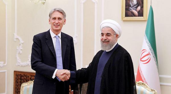 حسن روحانی رئیس جمهور ایران و فلیپ هاموند وزیر خارجه انگلیس