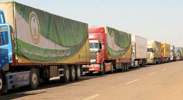کاروانی از کمک های عربستان سعودی برای پناهندگان سوری – عکس از الشرق الأوسط