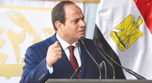 عبد الفتاح السیسی رئیس جمهور مصر طی سخنرانی به مناسبت چهل و دومین سالگرد پیروزی در جنگ اکتبر – عکس از الشرق الأوسط