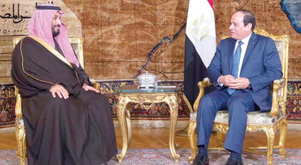 رئیس جمهور مصر در گفتگو با جانشین ولیعهد عربستان سعودی – عکس از خبرگزاری عربستان سعودی