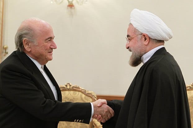 تصاویر دیدار روحانی با بلاتر رییس فیفا