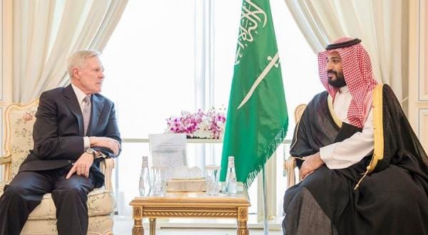 دیدار جانشین ولیعهد عربستان سعودی با دبیر کل ناوگان دریایی آمریکا