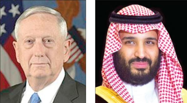 گفت و گوی تلفنی ولیعهد عربستان سعودی و وزیر دفاع آمریکا