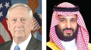 گفت و گوی تلفنی ولیعهد عربستان سعودی و وزیر دفاع آمریکا